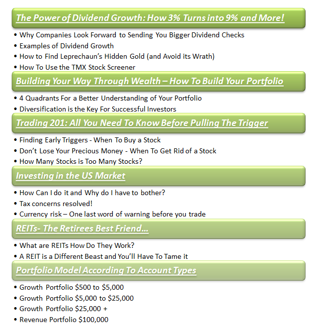 dividend growth ebook Table of Content