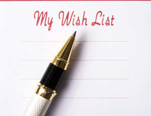 Wish list with pen