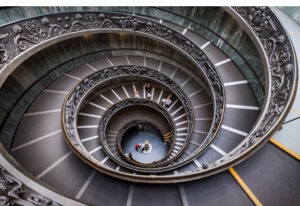 Spiral staircase seen from above